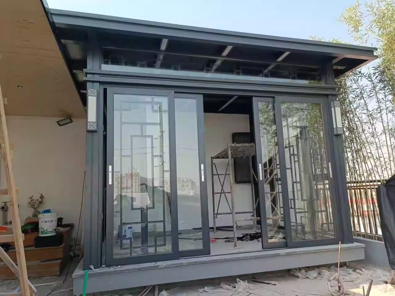  定安县新中式风格的铝合金封闭凉亭赏析   