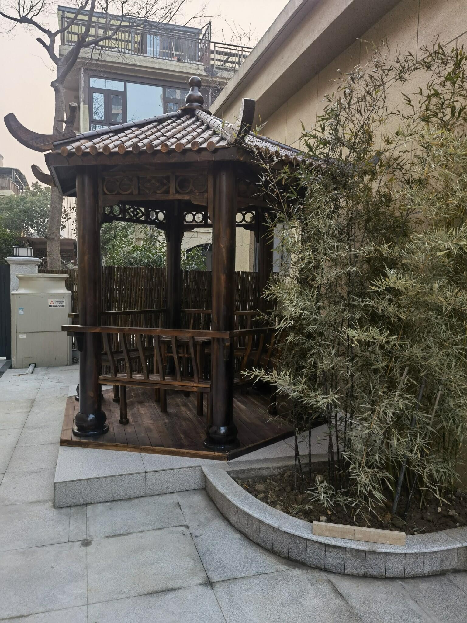 中式六角仿古防腐木凉亭   