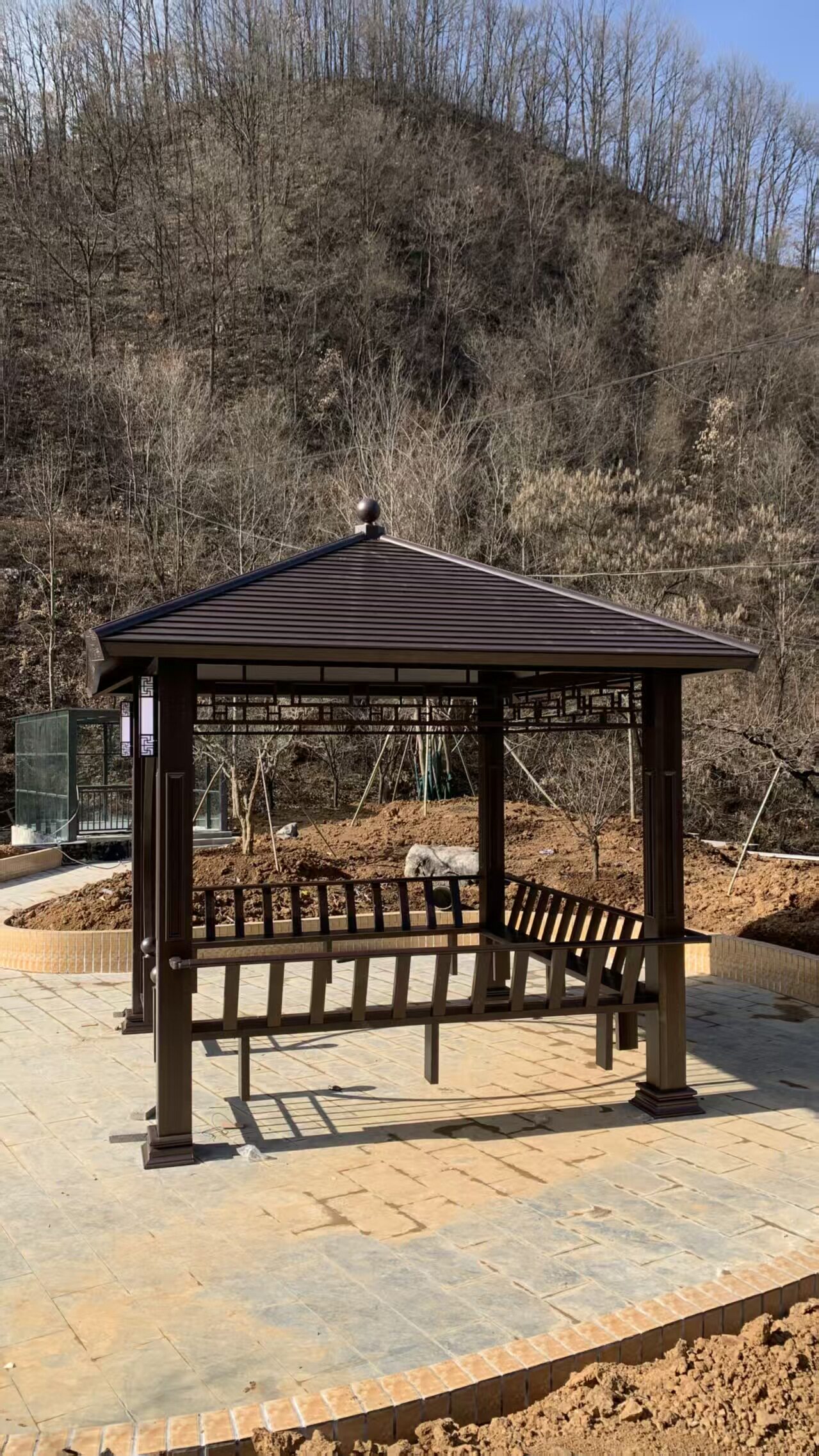 乡村广场新中式铝合金凉亭 乡村广场新中式铝合金凉亭